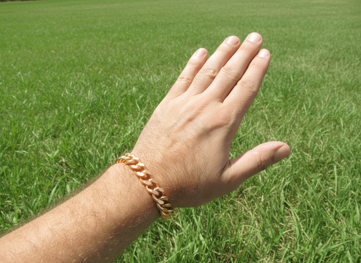 Solid Copper Cuban Link Bracelet for Men by outROAR Gear
