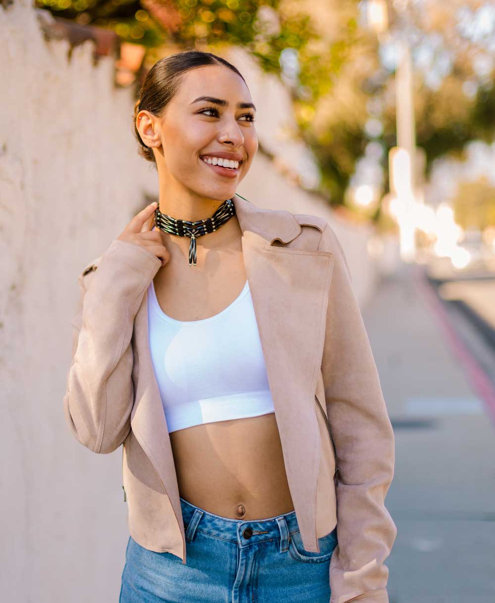 Native American Style Bone Choker Necklace with Buffalo Bone Hairpipe Beads