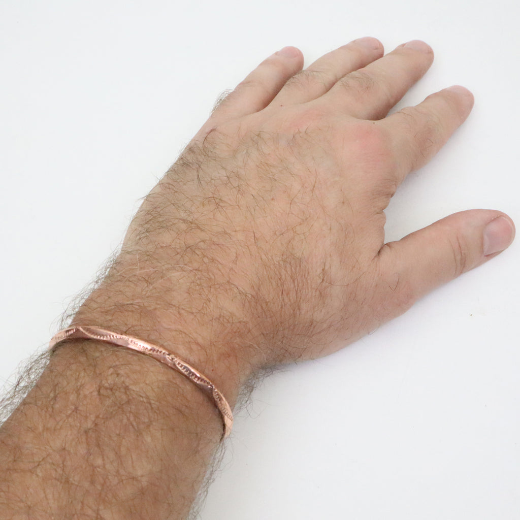 Navajo Sunburst Copper Cuff Bracelet, Handmade by Shirley Plummer
