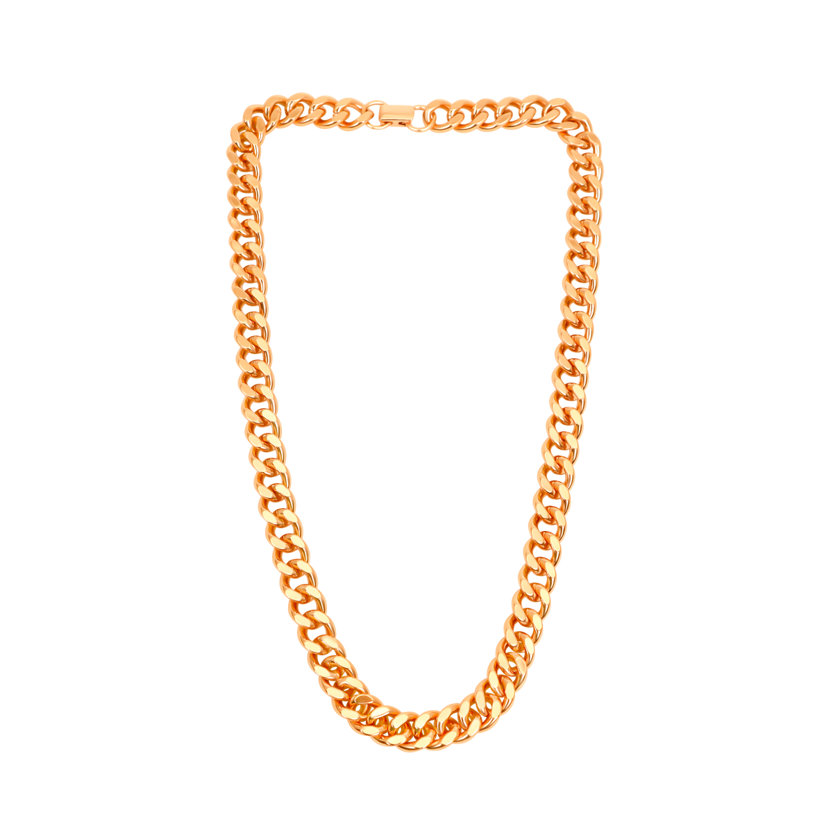 Men's Solid Copper Cuban Link Curb Chain Necklace, 24 Inches