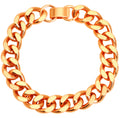 Men's Solid Copper Cuban Link Bracelet, Wide Rider Chain, 8.5"