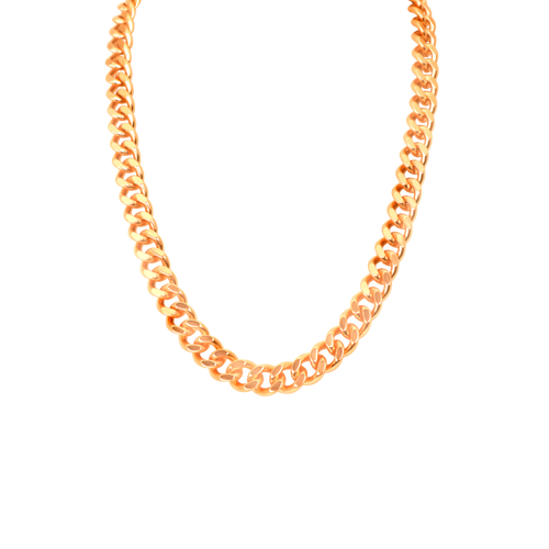 Men's Solid Copper Cuban Link Curb Chain Necklace, 24 Inches