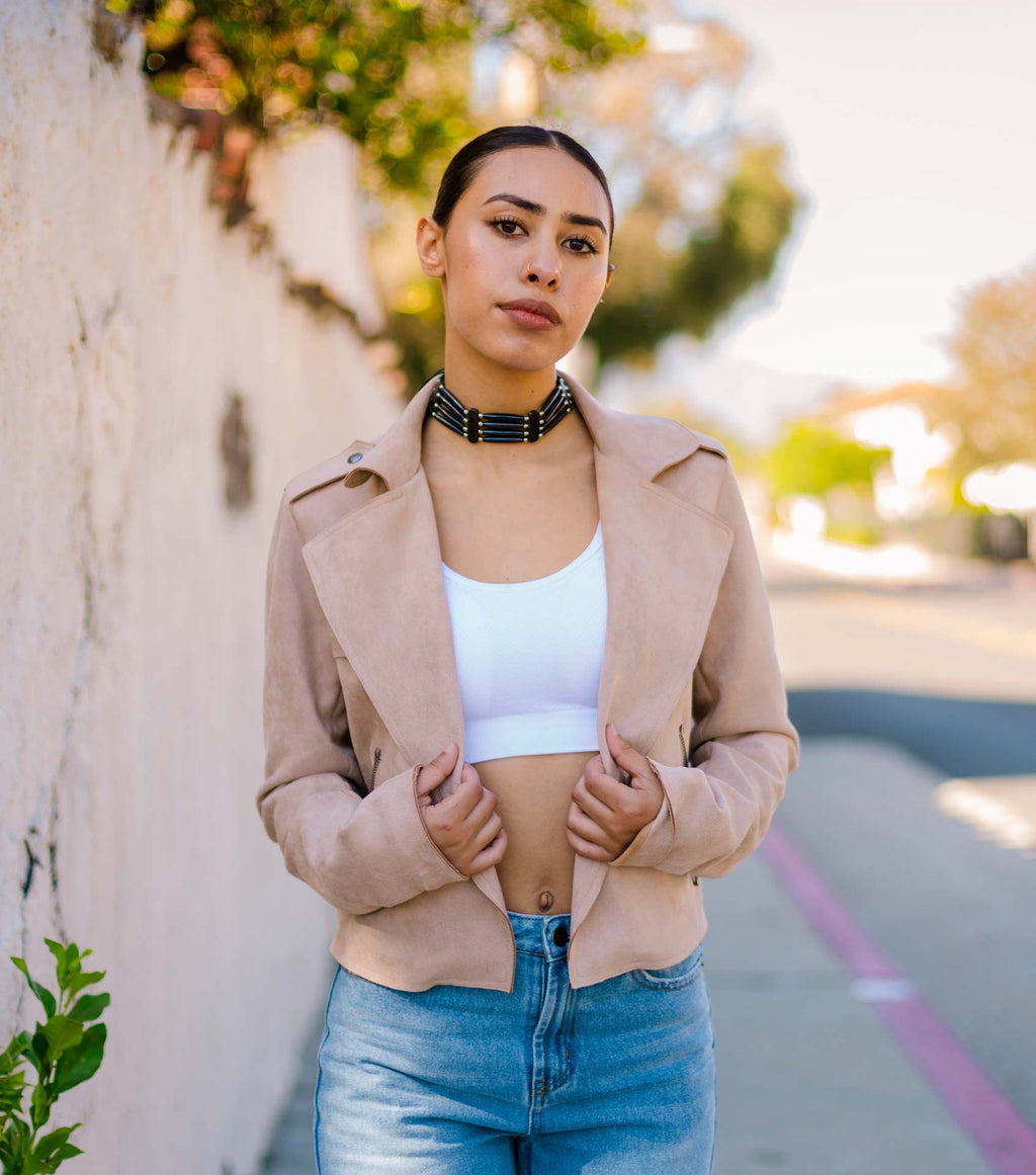 Native American Style Bone Choker Necklace with Buffalo Bone Hairpipe Beads
