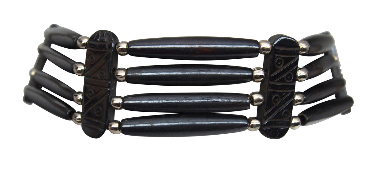 Black/Dark Brown bone hairpipe choker necklace