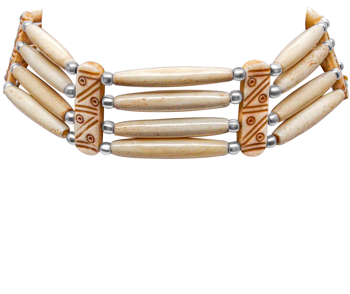 Off White no tassel bone hairpipe choker necklace