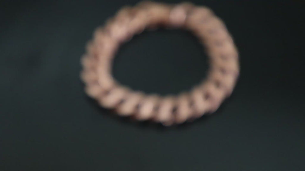 Men's Solid Copper Cuban Link Bracelet, Wide Rider Chain, 8.5"