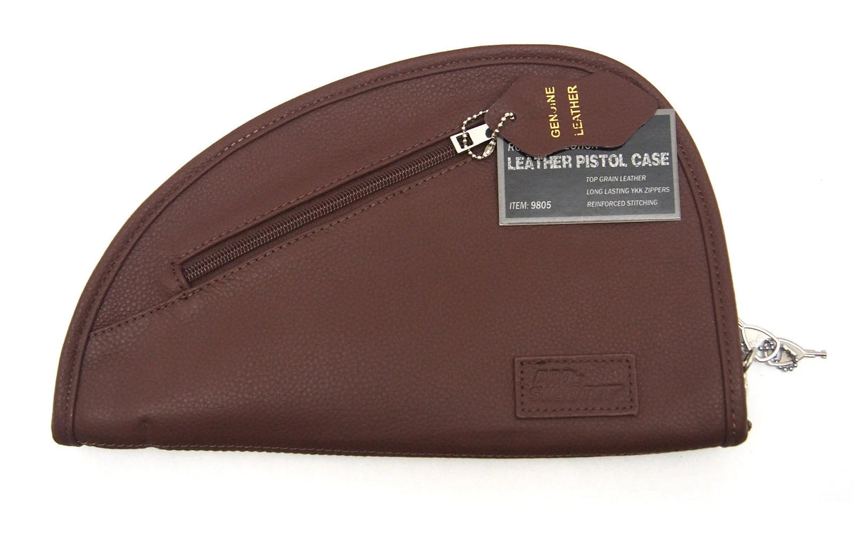 Genuine leather pistol rug, medium, brown