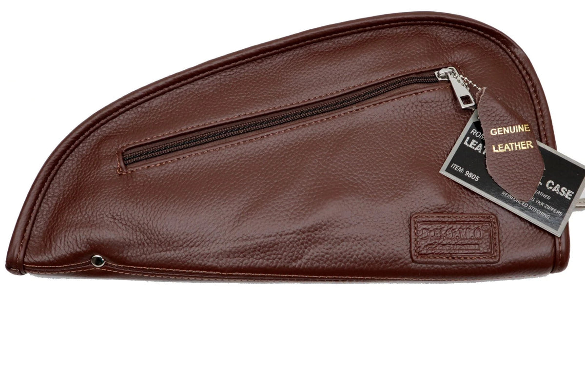Genuine leather pistol rug, large, brown