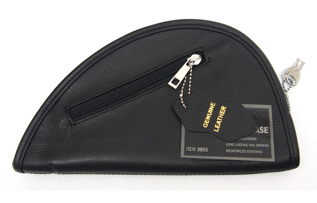 Leather pistol rug, small, black