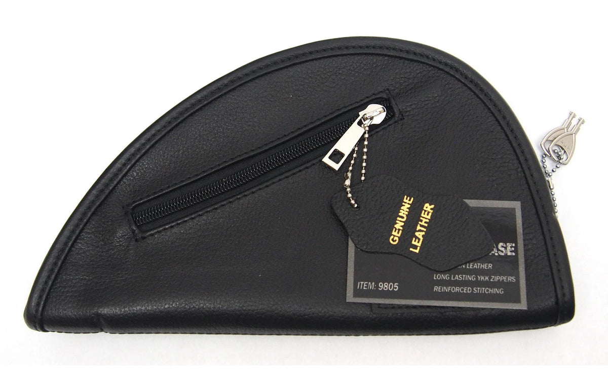 Leather pistol rug, small, black