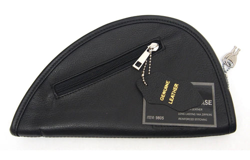 Leather pistol rug, small, black
